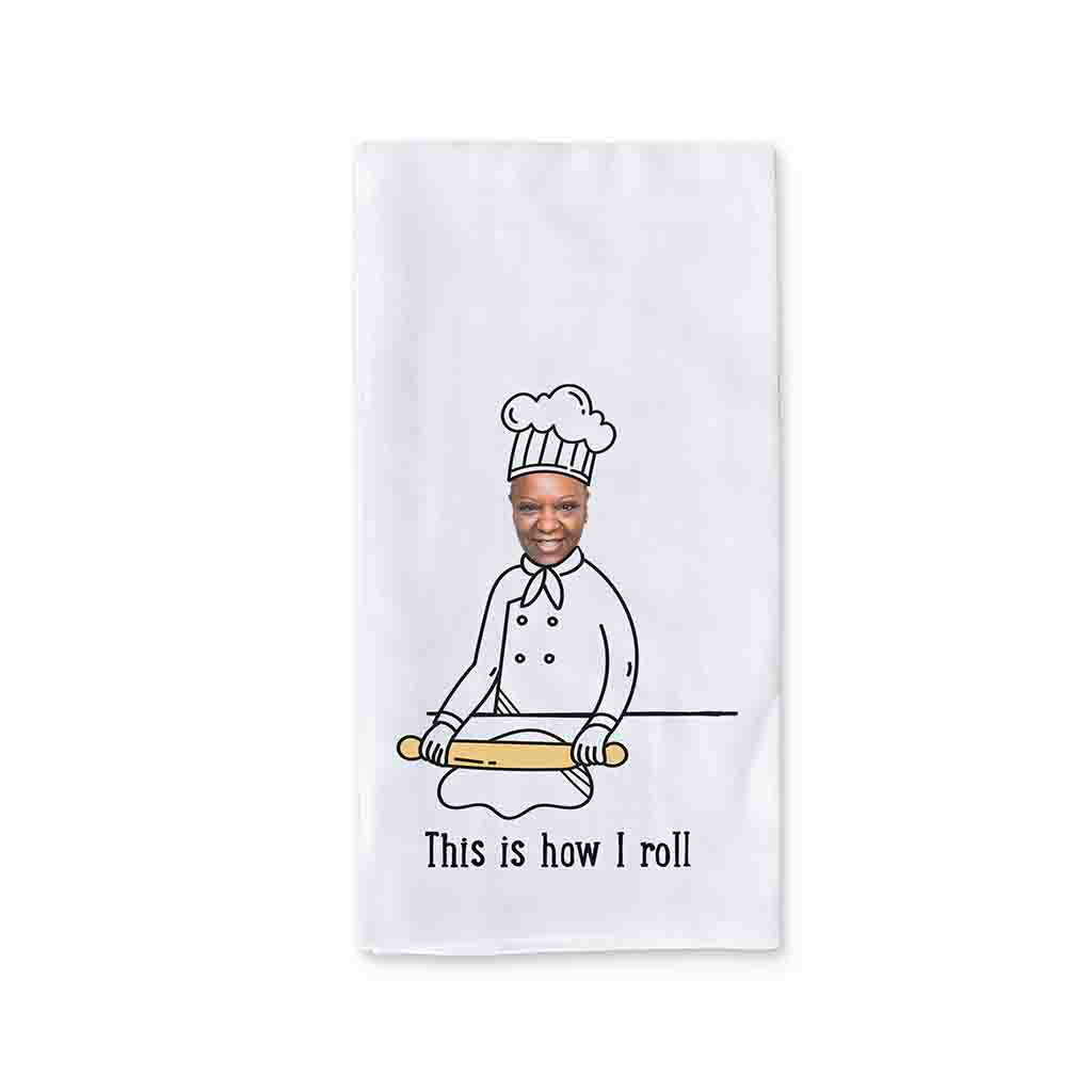 Custom Photo Dish Towel Personalized Gift Set for a Chef