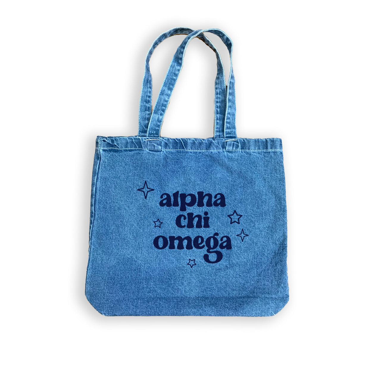 Alpha Chi Omega Denim Tote Bag - Sorority Gift, Big Little Reveal, Bid Day, Greek Life Accessory