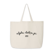 Alpha Delta Pi Tote Bag – A cotton canvas tote with "Alpha Delta Pi" and the founding year 1851, showcasing Greek pride in a minimalist design.