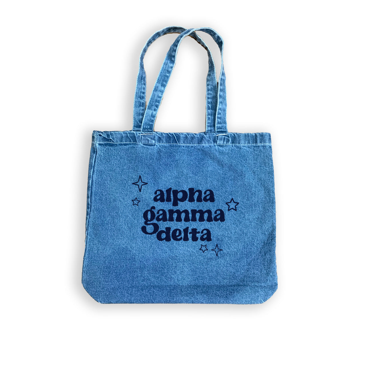 Alpha Gamma Delta Denim Tote Bag - Sorority Gift, Big Little Reveal, Bid Day, Greek Life Accessory