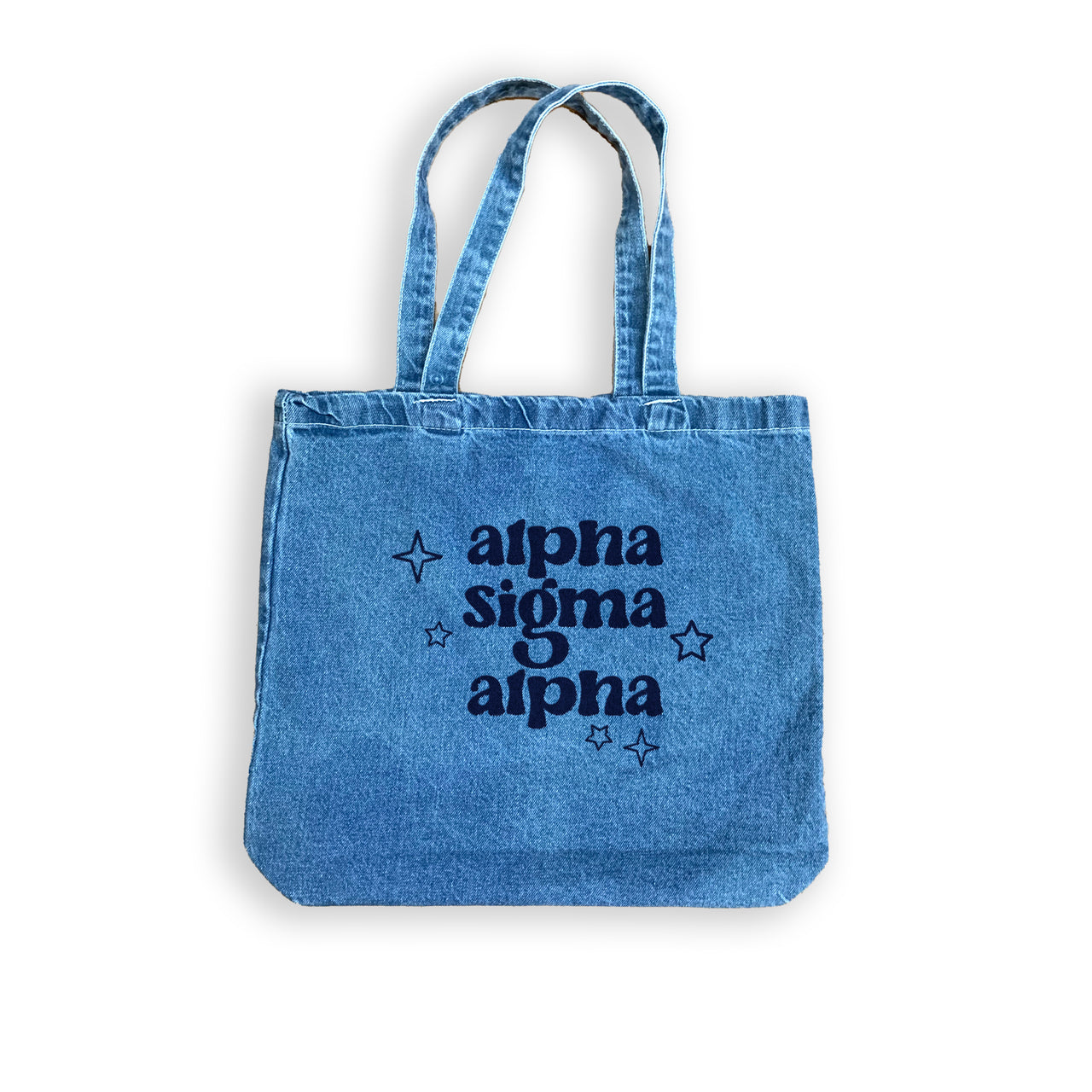 Alpha Sigma Alpha Denim Tote Bag - Sorority Gift, Big Little Reveal, Bid Day, Greek Life Accessory