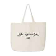 Alpha Sigma Alpha Tote Bag – A lightweight yet durable tote displaying "Alpha Sigma Alpha" and 1901, blending function with sorority pride.