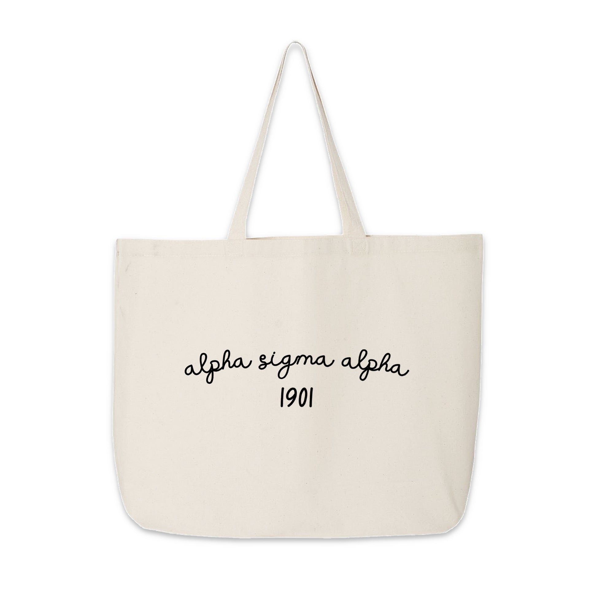 Alpha Sigma Alpha Tote Bag – A lightweight yet durable tote displaying "Alpha Sigma Alpha" and 1901, blending function with sorority pride.