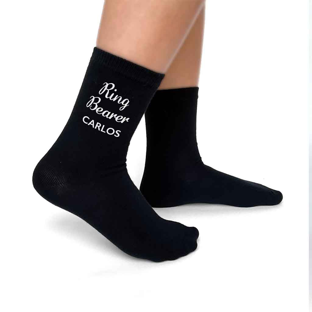 Ring Bearer Personalized Wedding Socks with Name