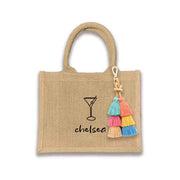 Looking for that perfect gift bag that is special and fun? Our personalized burlap tote bag is here to deliver! Available with or without tassel