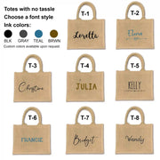 We've added a fun and colorful boho tassel as an option for an added touch, and it can be used in all sorts of creative ways. Plus, choose from a variety of vibrant designs and ink colors to make it uniquely yours. This tote is your go-to for a personalized gift with style and charm!