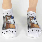 We use your favorite image to make these no show socks custom made for you. 