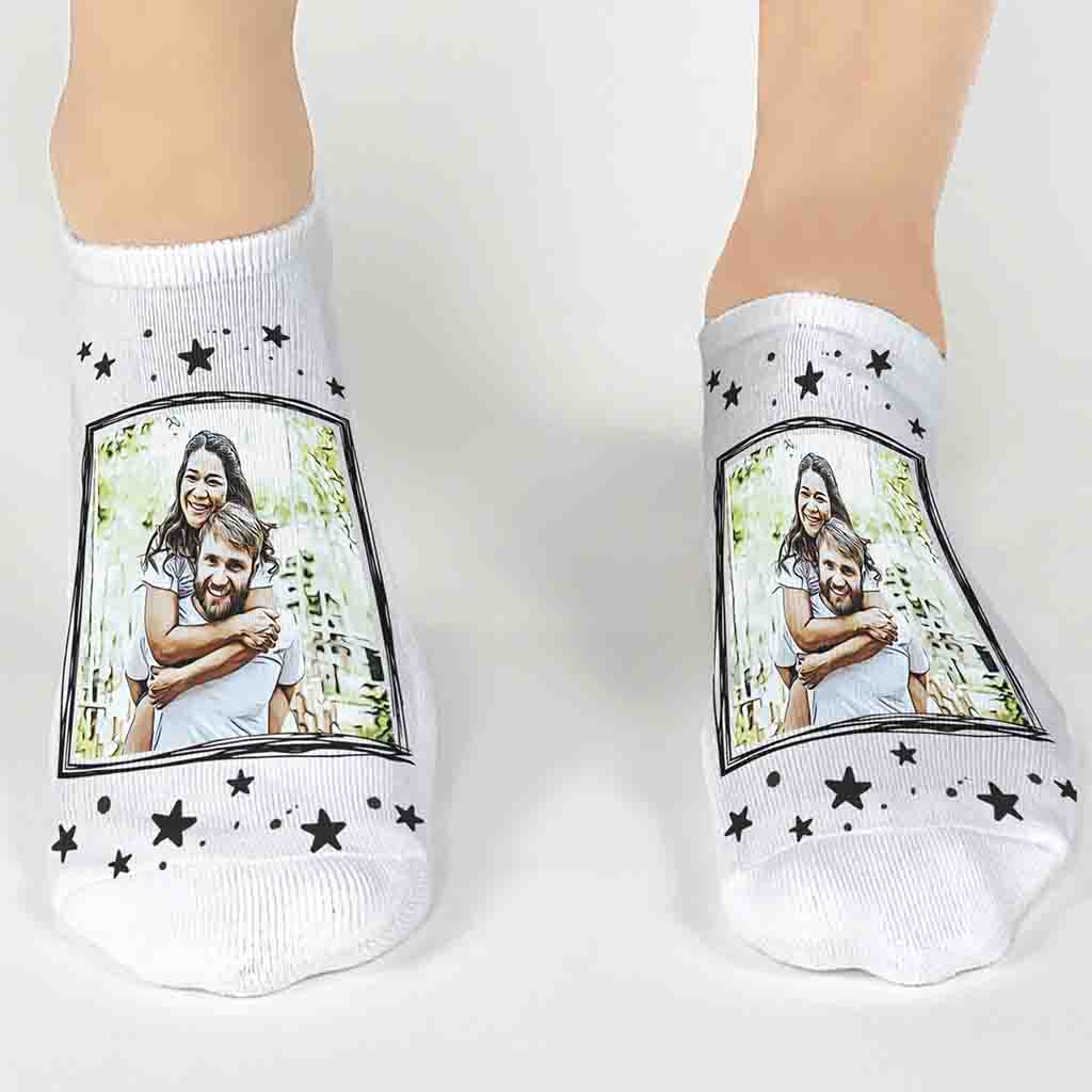 The perfect gift for him or her! Grab a pair of these trendy photo socks today! 