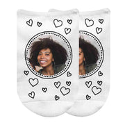 Great personalized photo socks with hearts for Valentines Day or birthday gift for boyfriend of girlfriend