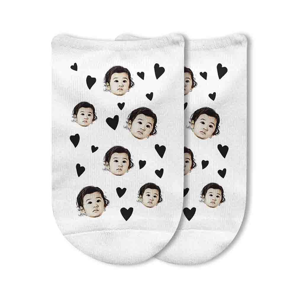 Turn your favorite photo into a cartoon with our funny photo collage socks! 