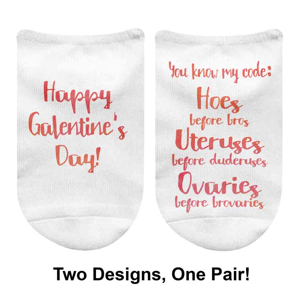 Funny no show socks for Galentines Day with a saying from Parks and Rec. Perfect to give to your gal-friends