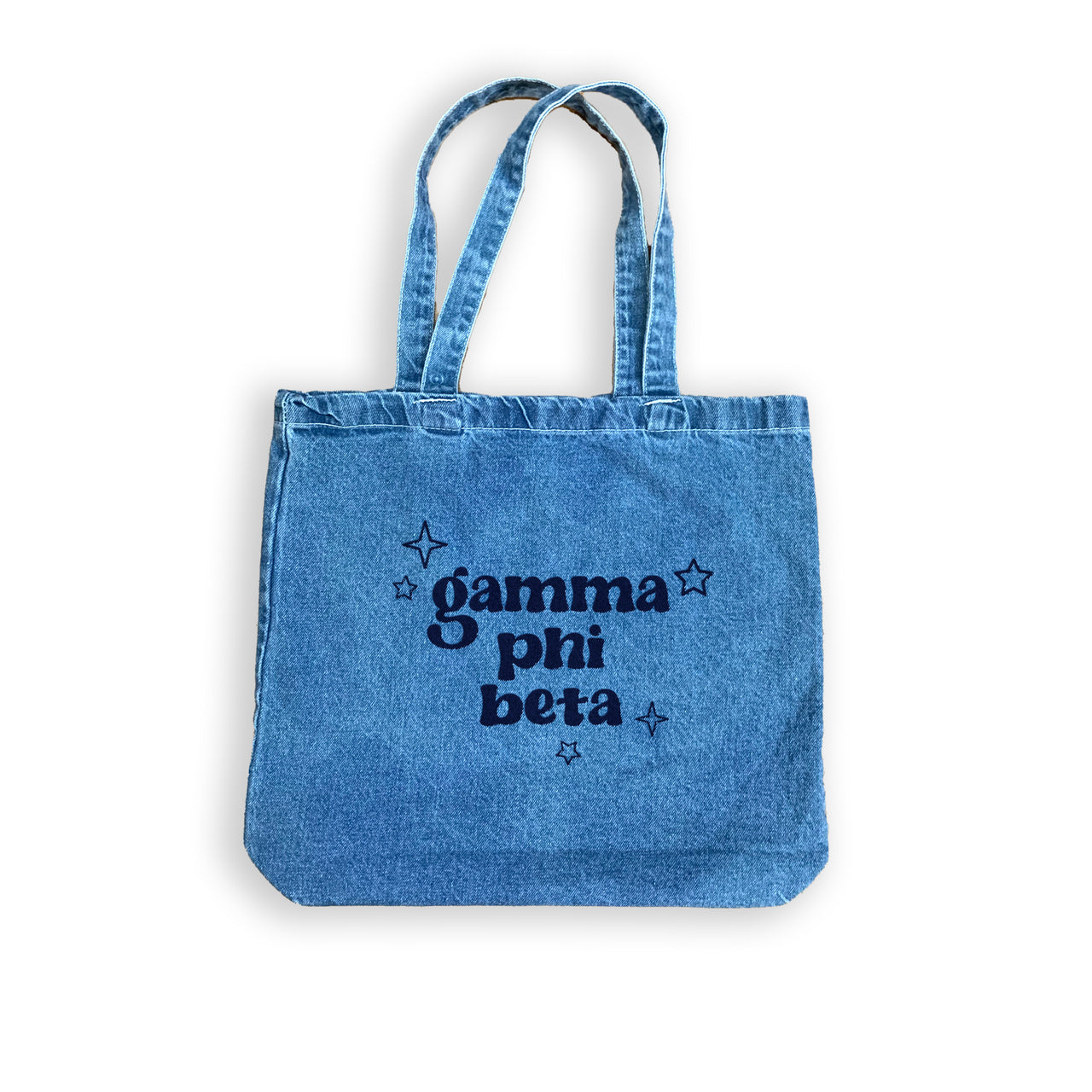 Gamma Phi Beta Denim Tote Bag - Sorority Gift, Big Little Reveal, Bid Day, Greek Life Accessory