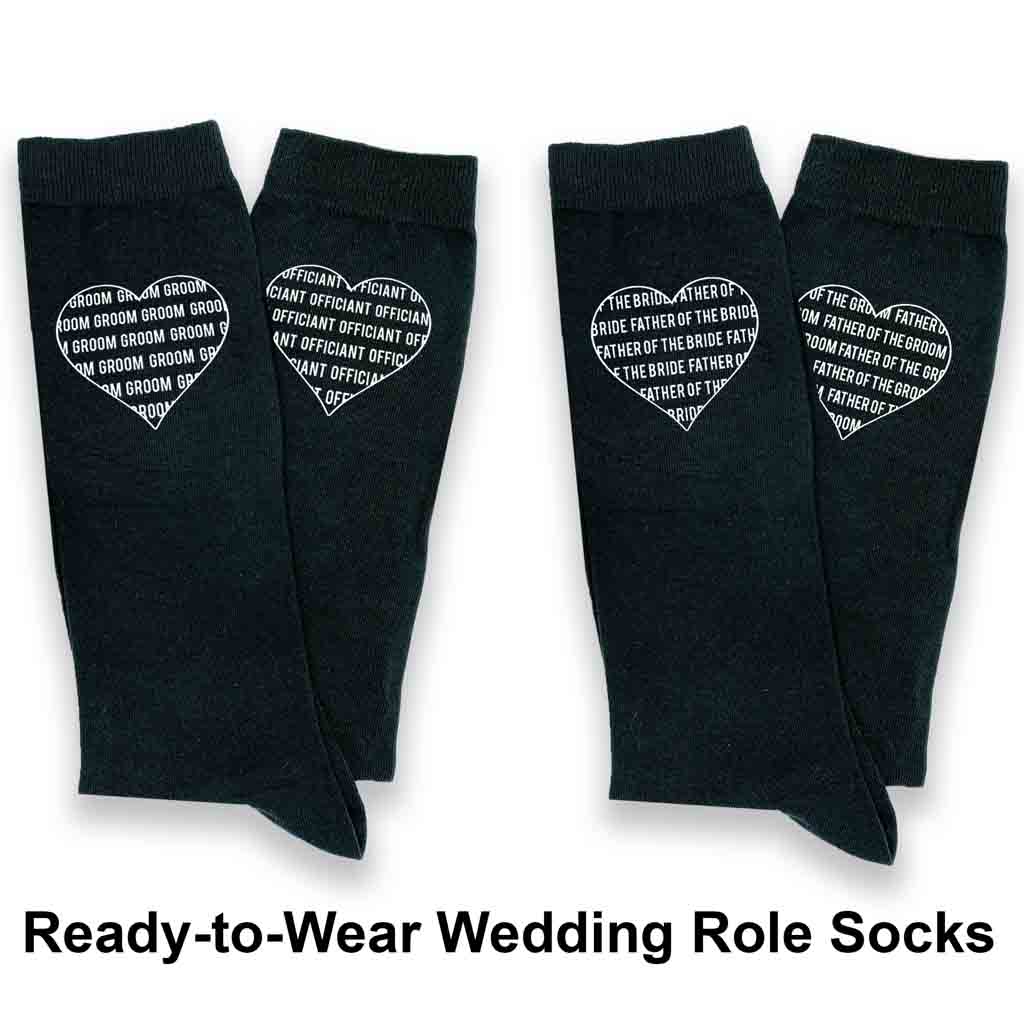 Heart Shaped Wedding Role Socks for the Wedding Party