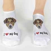 A trendy and memorable gift! These half cushioned no show photo socks are printed with eco friendly inks which are climate friendly and long lasting! 