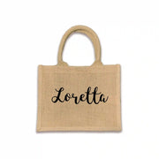 Bohemian-style burlap tote bag featuring eco-friendly ink prints, available with or without a decorative tassel.