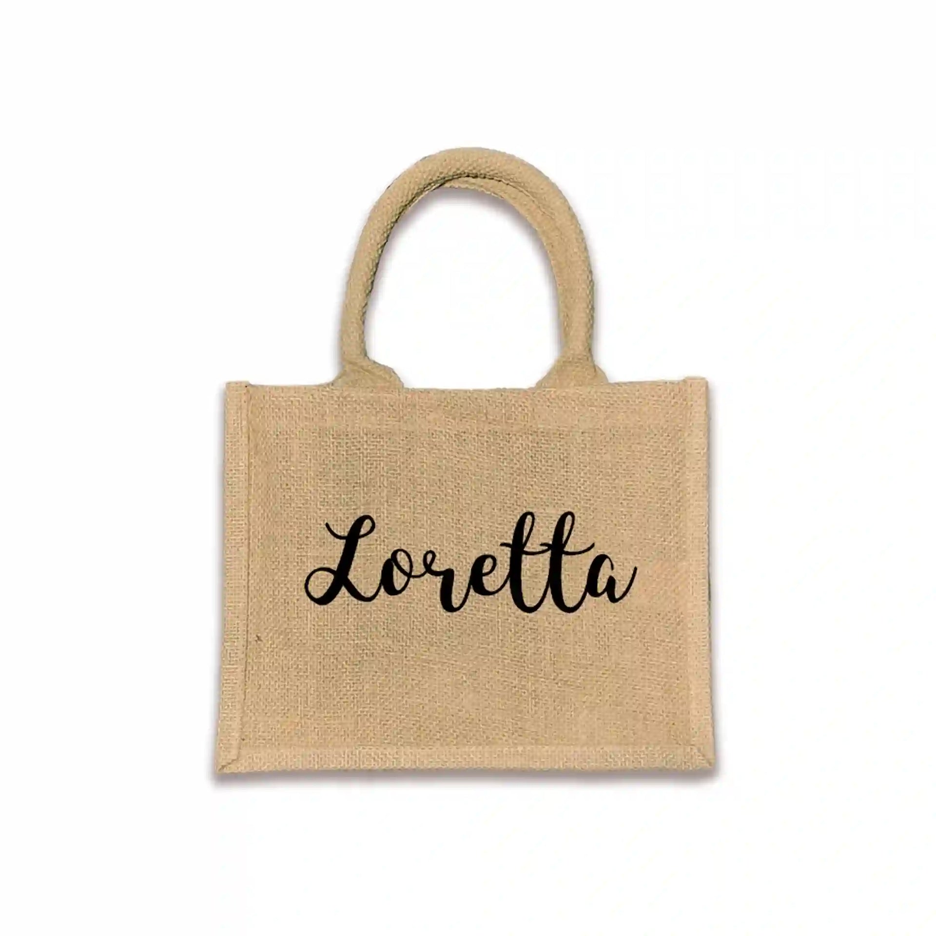 Bohemian-style burlap tote bag featuring eco-friendly ink prints, available with or without a decorative tassel.