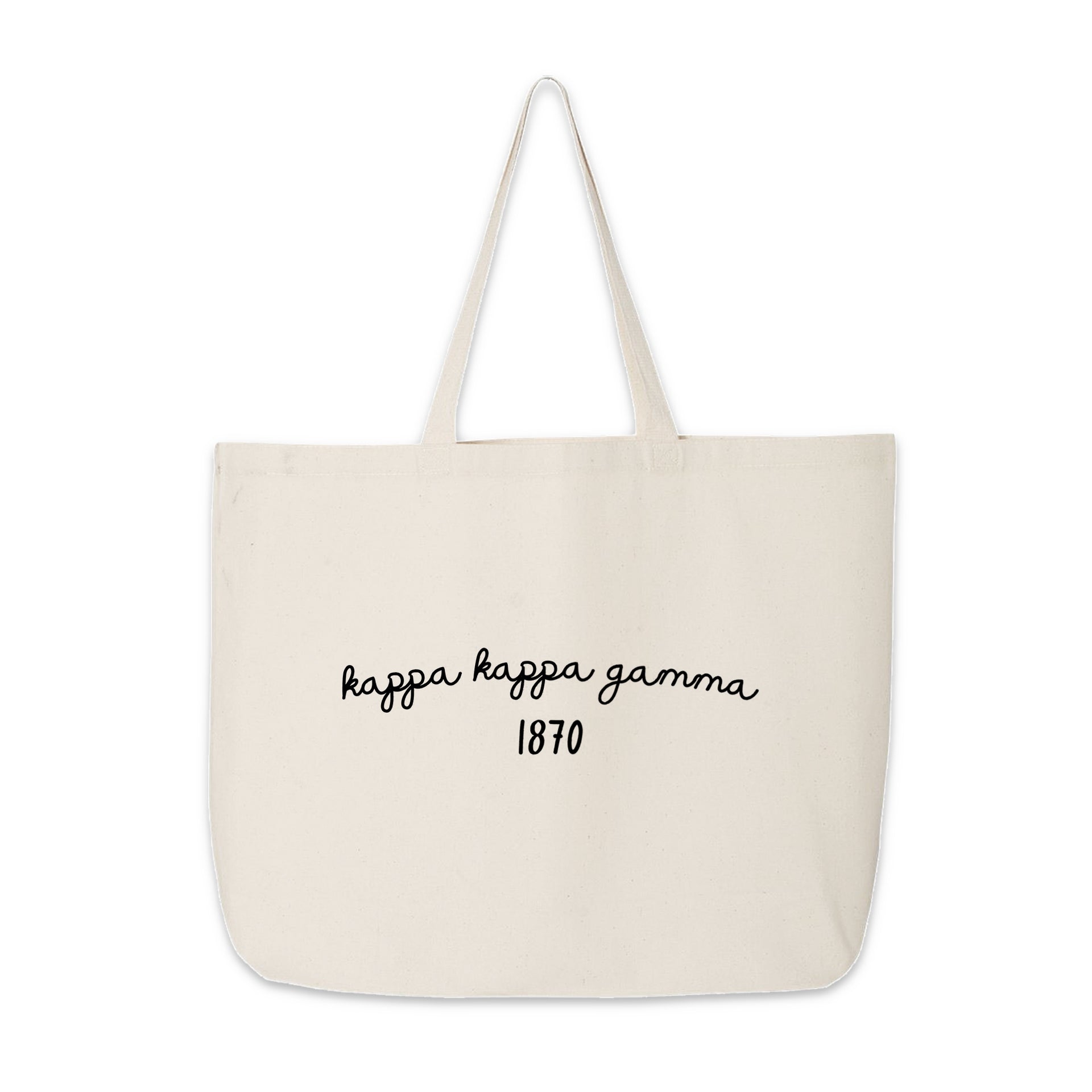 Kappa Kappa Gamma Tote Bag – A durable Greek tote displaying "Kappa Kappa Gamma" and 1870, perfect for sorority sisters on the go.