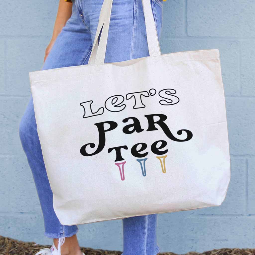 Love to Par-Tee Roomy Cotton Canvas Golf Tote Bag – Sockprints