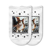 These personalized photo socks feature a fun cartoonized photo effect, framed with stars for an extra-special look. 