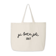 Pi Beta Phi Tote Bag – A Greek life tote showcasing "Pi Beta Phi" and 1867, ideal for Bid Day gifts and daily use.