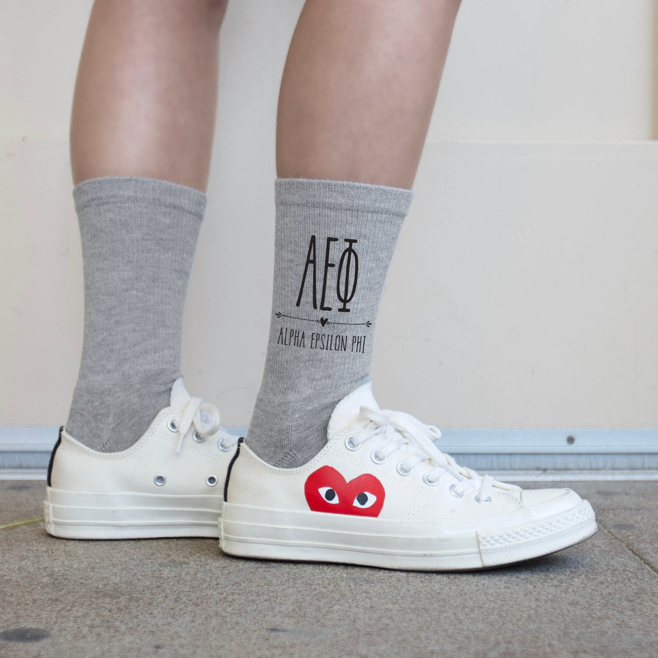 Alpha Epsilon Phi Boho Greek Letter Crew Socks