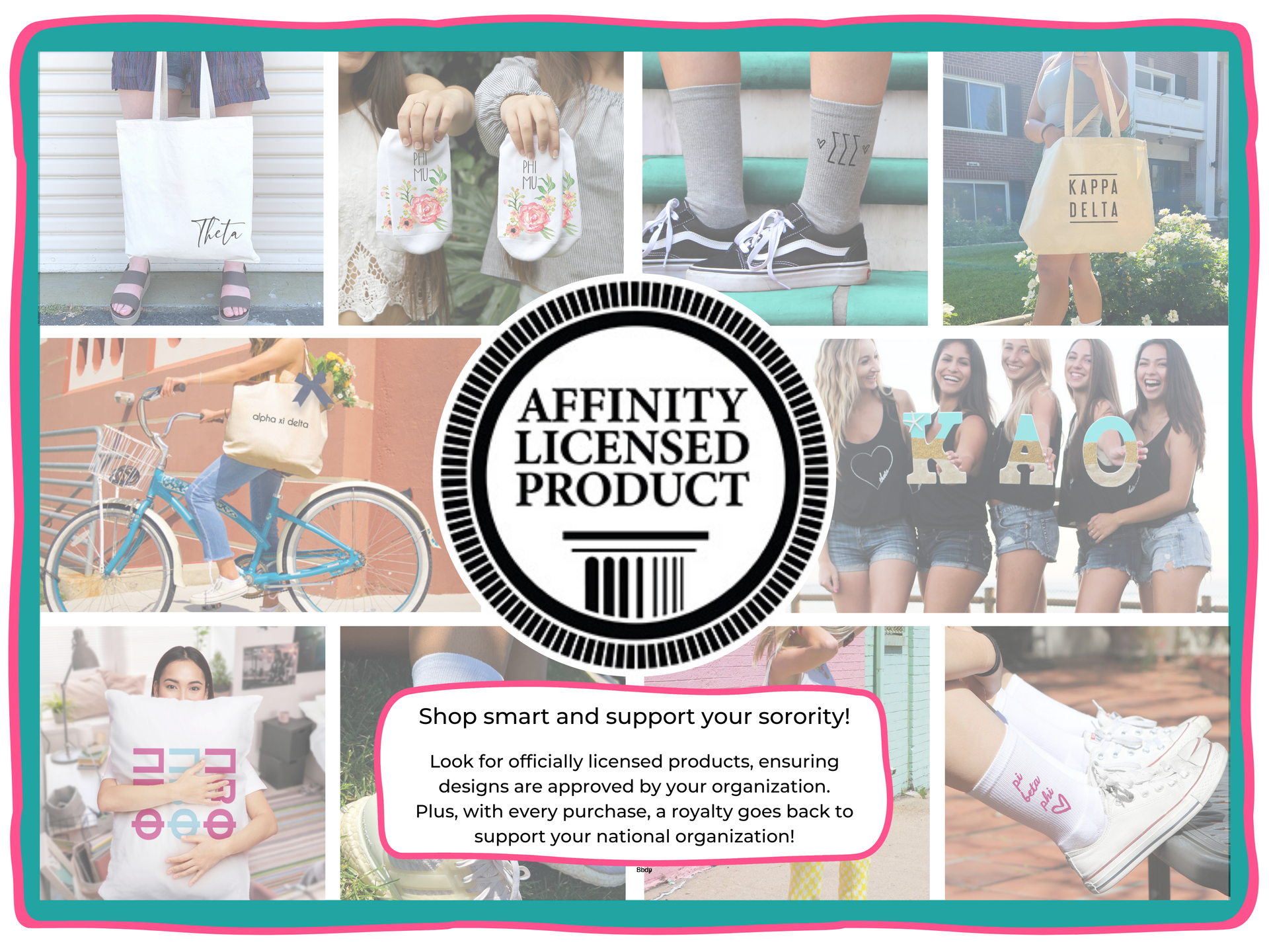 Licensed Vendor for Greek Life – Sockprints proudly offers officially licensed Greek products, confirming authenticity and supporting your sorority organization.