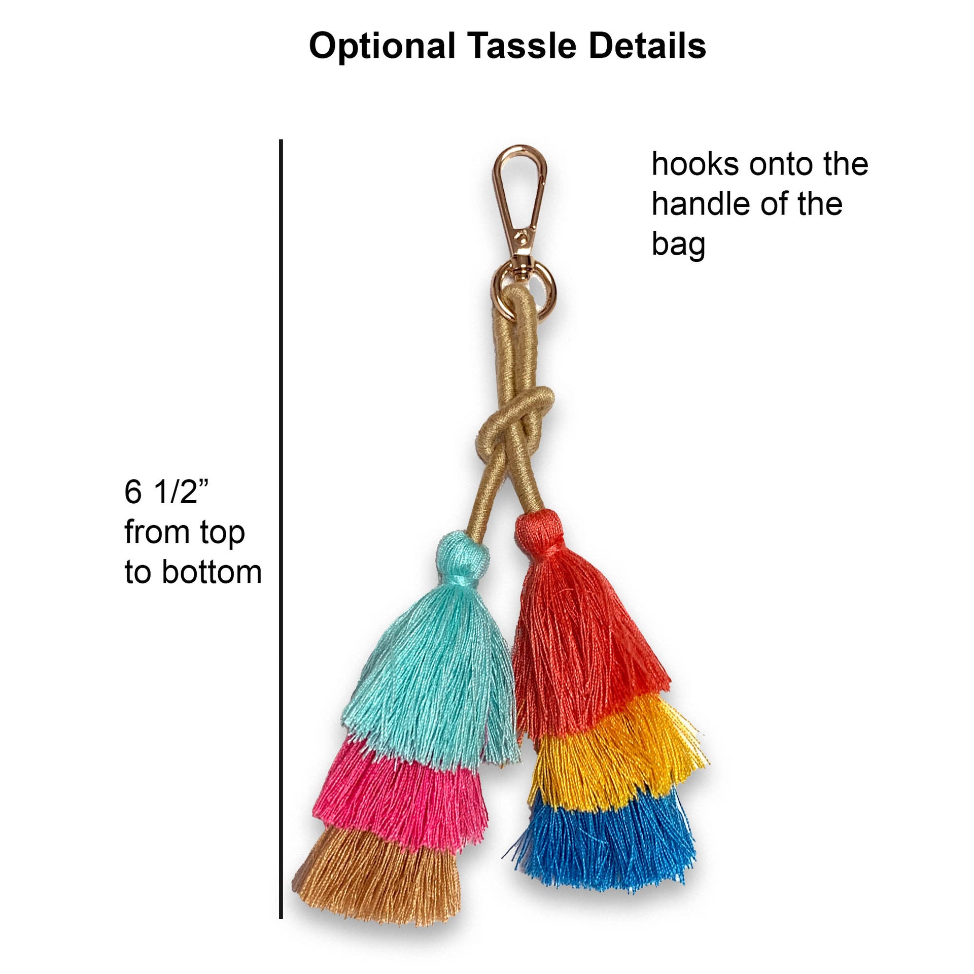 Available with an optional colorful boho tassel.