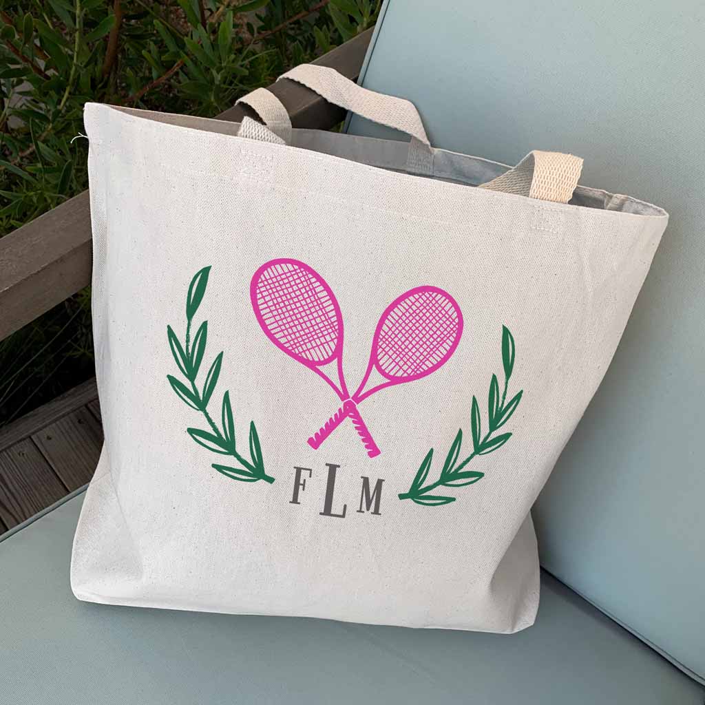 2 Pack Monogrammed Initial Tote Bags, Reusable Grocery Bag For