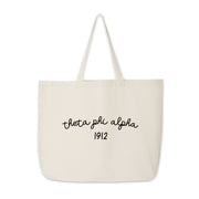 Theta Phi Alpha Tote Bag – A sorority pride tote showcasing "Theta Phi Alpha" and 1912, designed for everyday and special occasions.