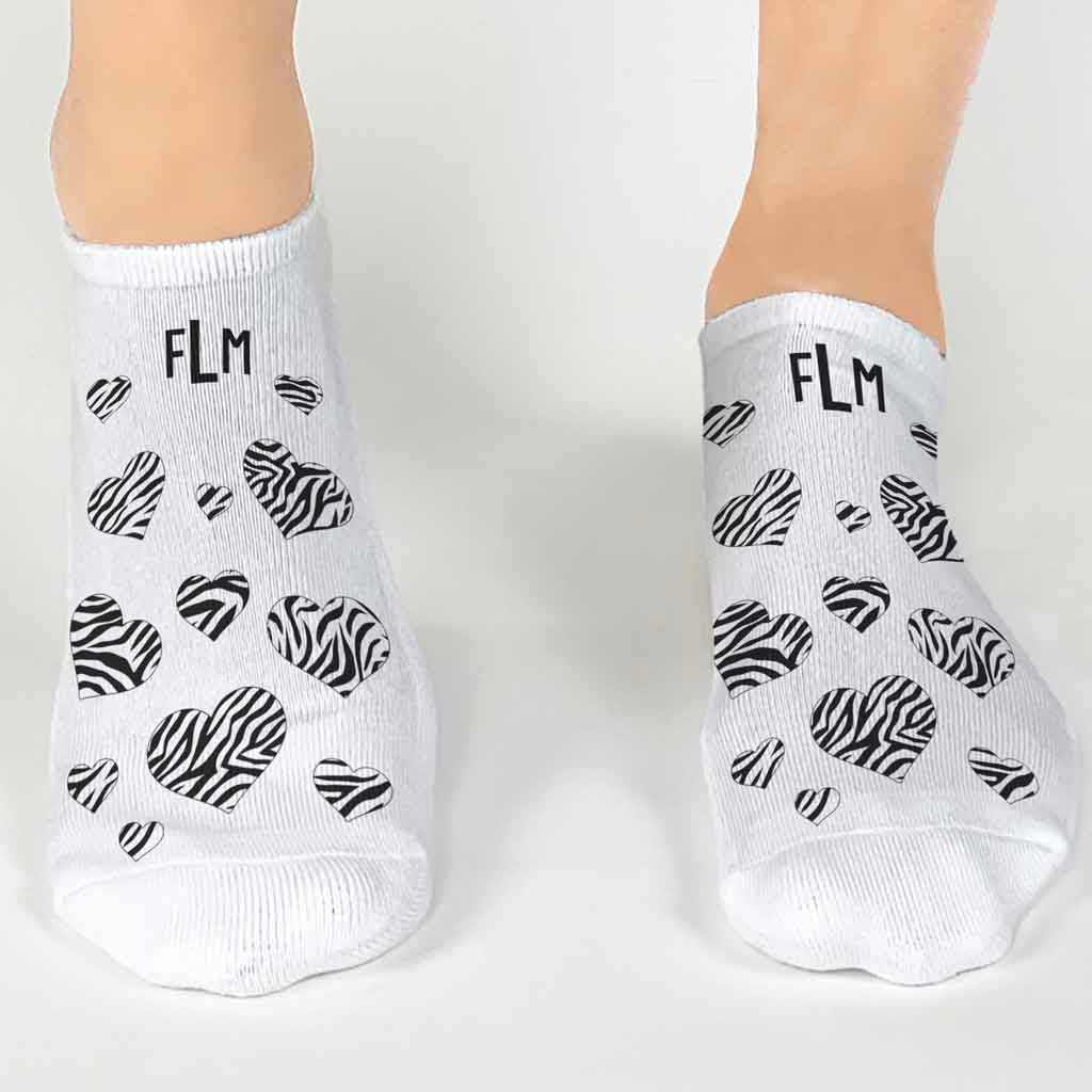 Personalized Animal Print Monogram Gift Socks Sockprints