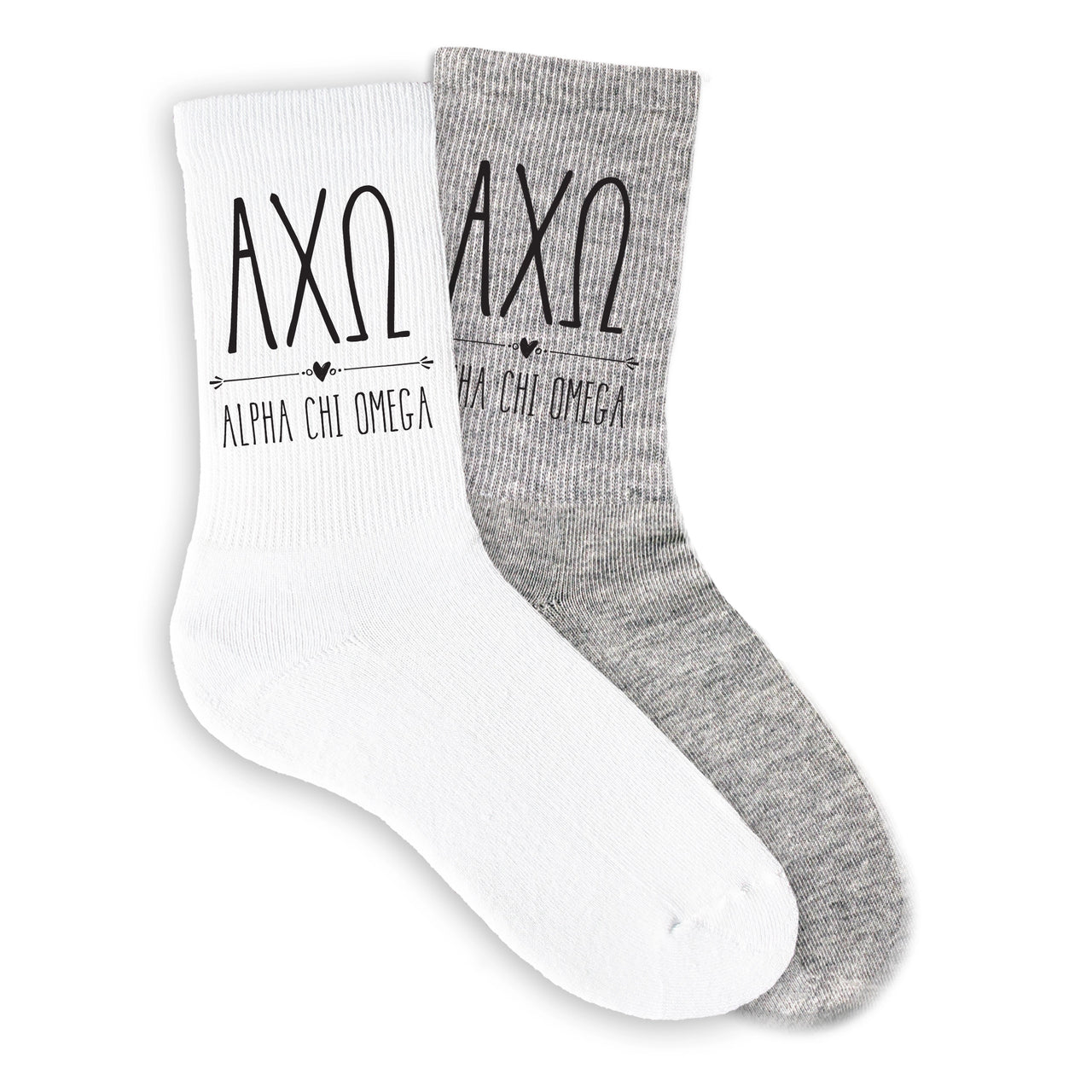 Alpha Chi Omega Boho Greek Letter Crew Socks