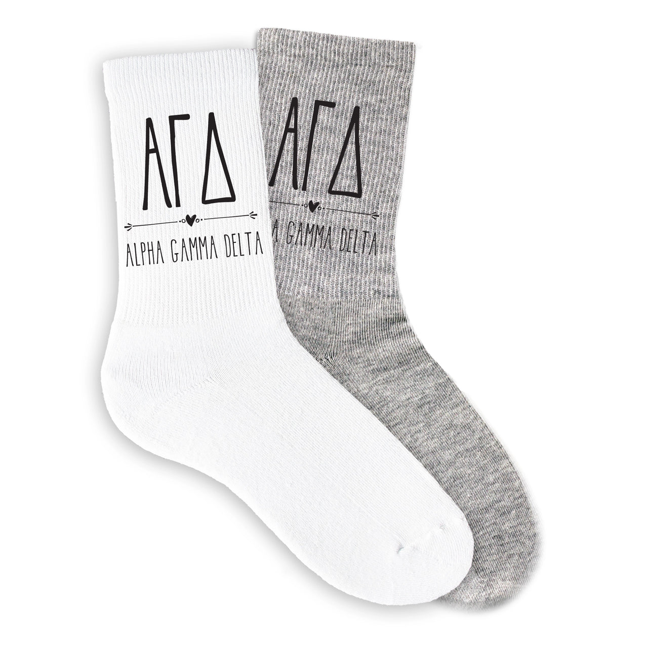 Alpha Gamma Delta Boho Greek Letter Crew Socks