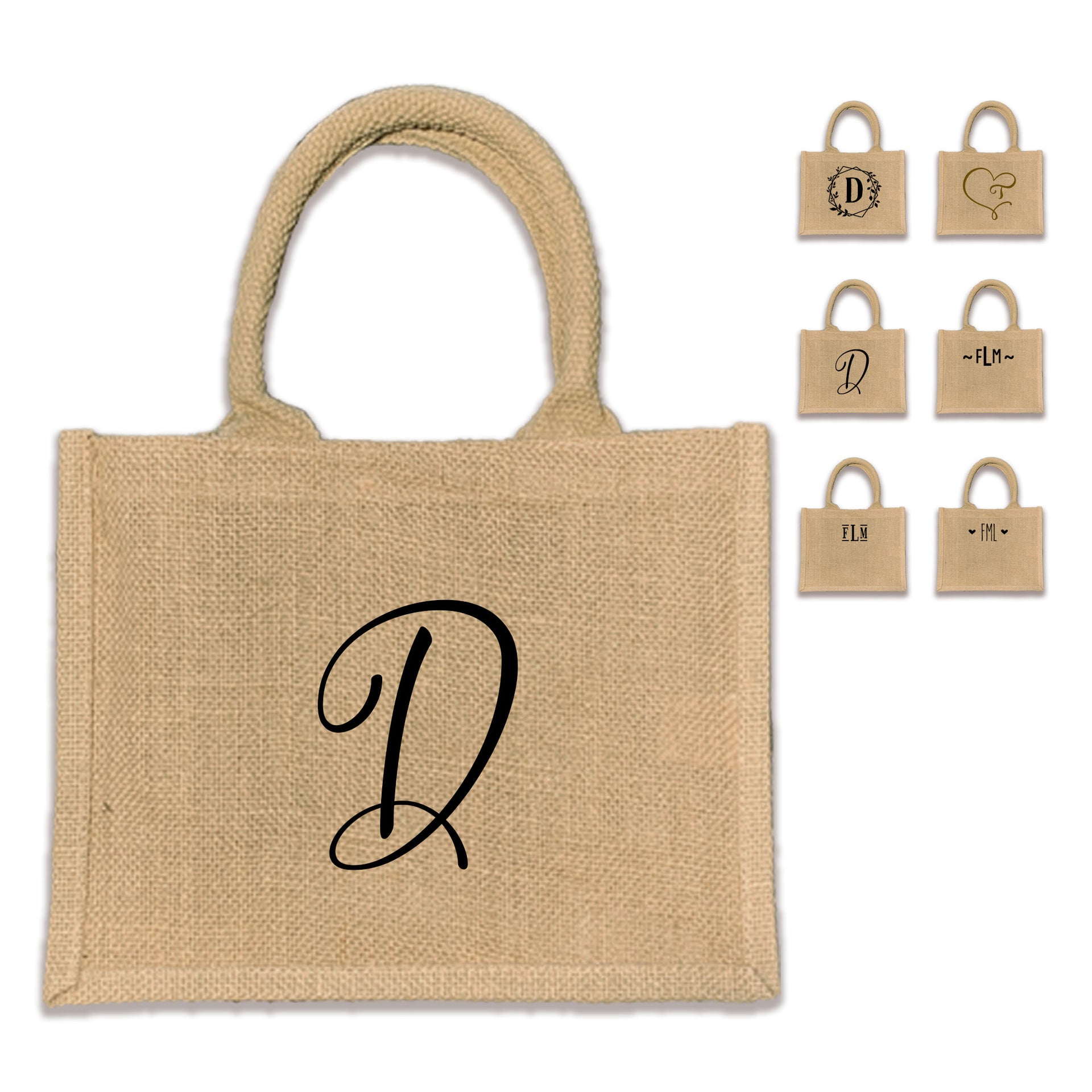 Our monogrammed burlap tote bag is the perfect trendy gift for Christmas, Birthdays, and more! 