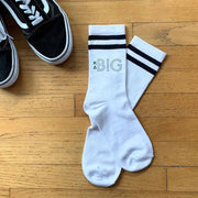 Kappa Delta sorority socks for your big or little printed with Greek letters on black striped crew socks is the perfect gift for your sorority sister.