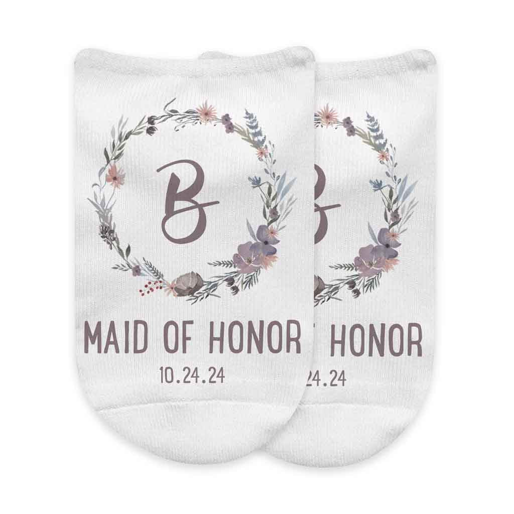 Custom Bridal Party Wedding Socks, Bride's Something Blue