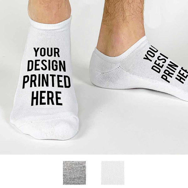 Design Your Own Custom Cotton No-Show Socks - Large