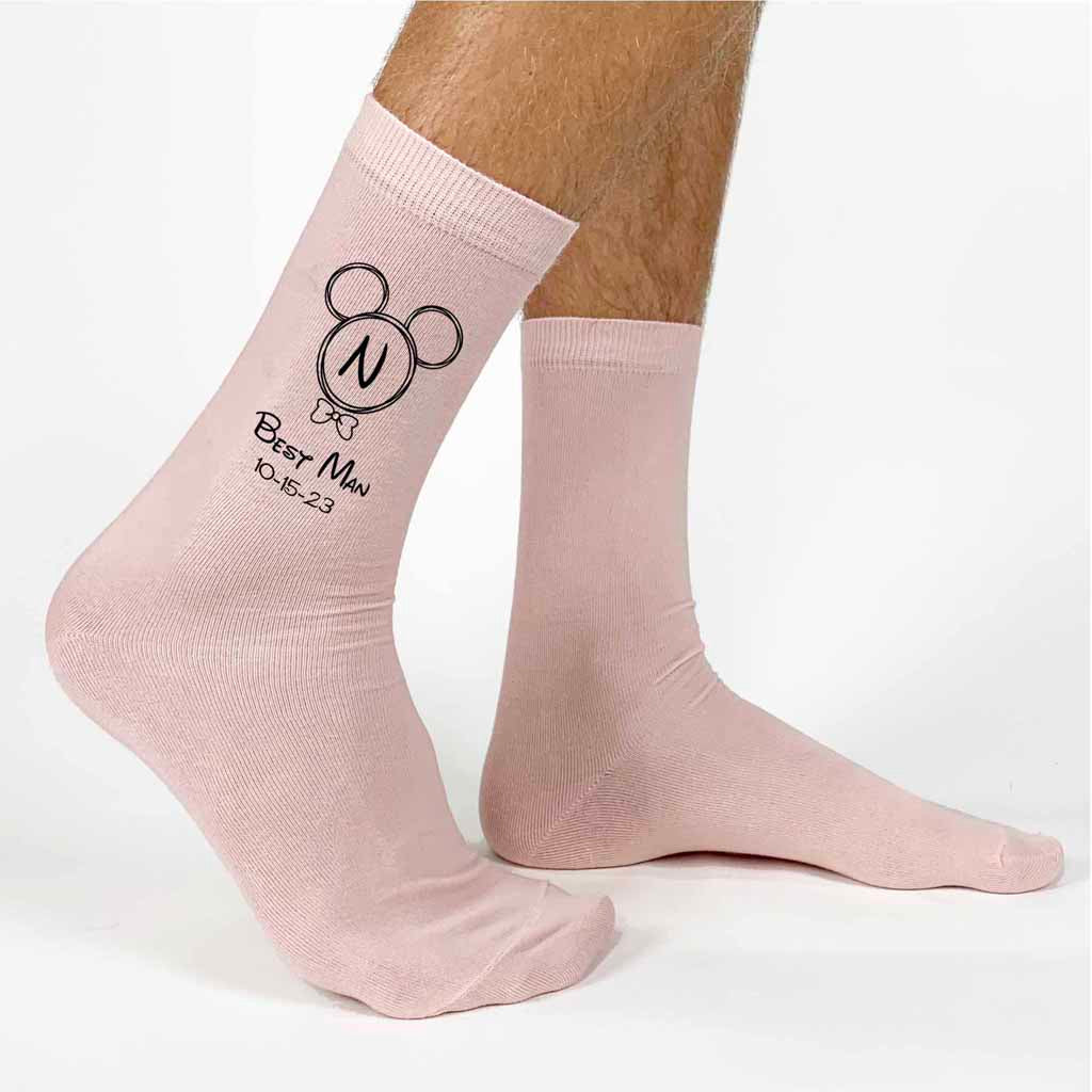 Stylized Monogram Wedding Party Socks - Contemporary Design