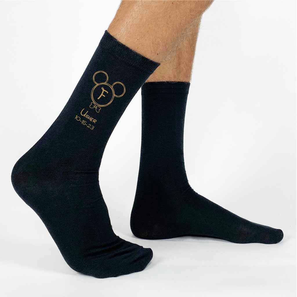 Monogrammed Wedding Socks with Disney Inspiration