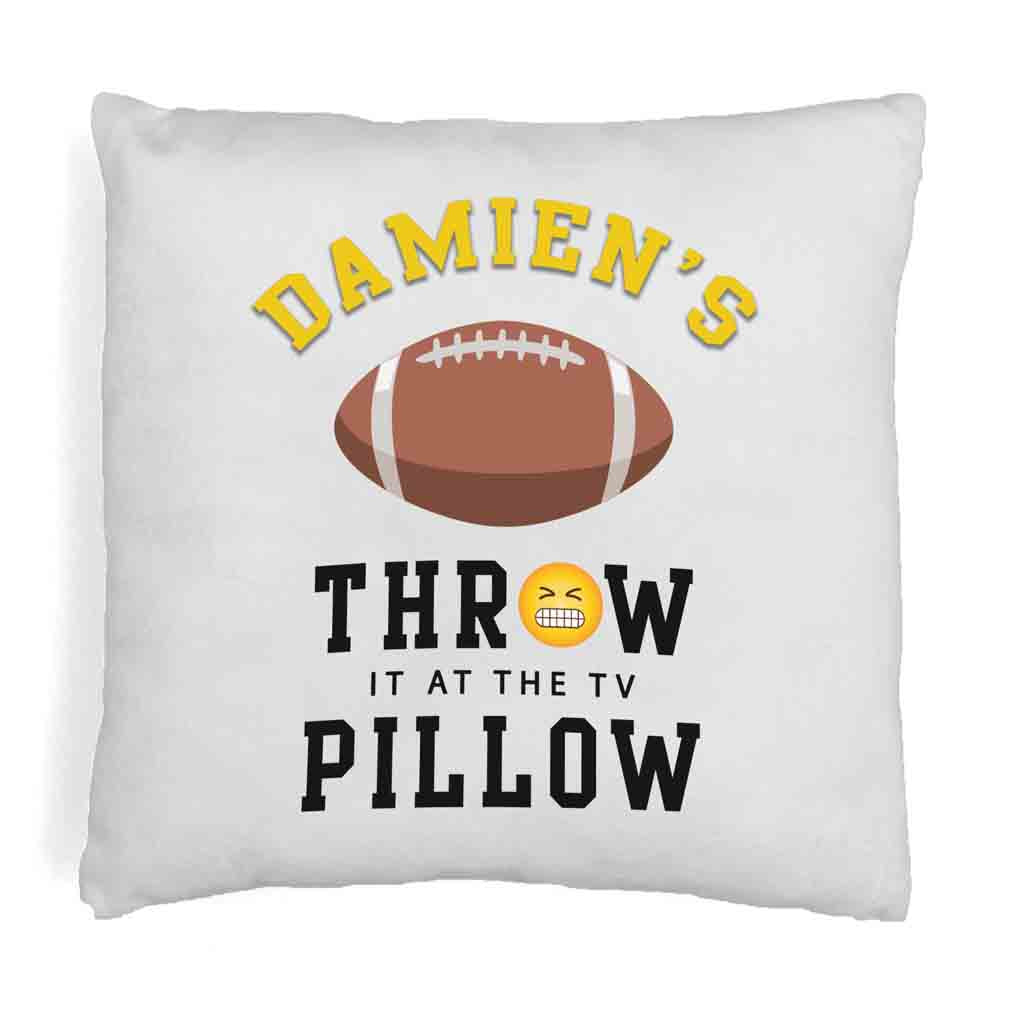 Football Fan Personalized Throw Pillow Cover Sockprints