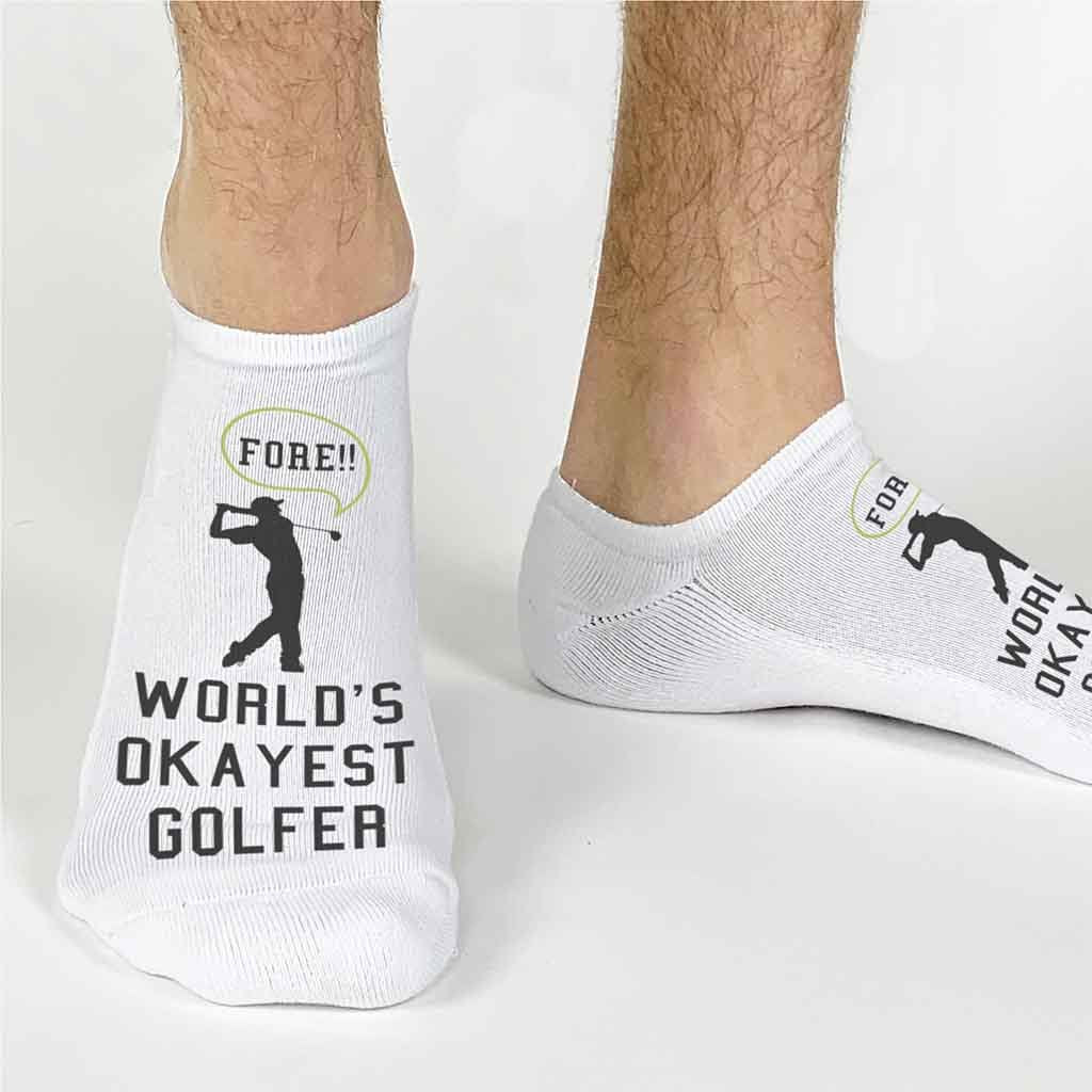 Funny Golf Socks, World's Okayest Golfer
