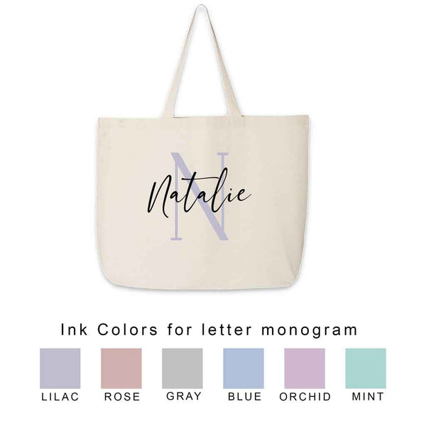 Personalised Monogram Letter Name Tote Bag Custom Name Bag 