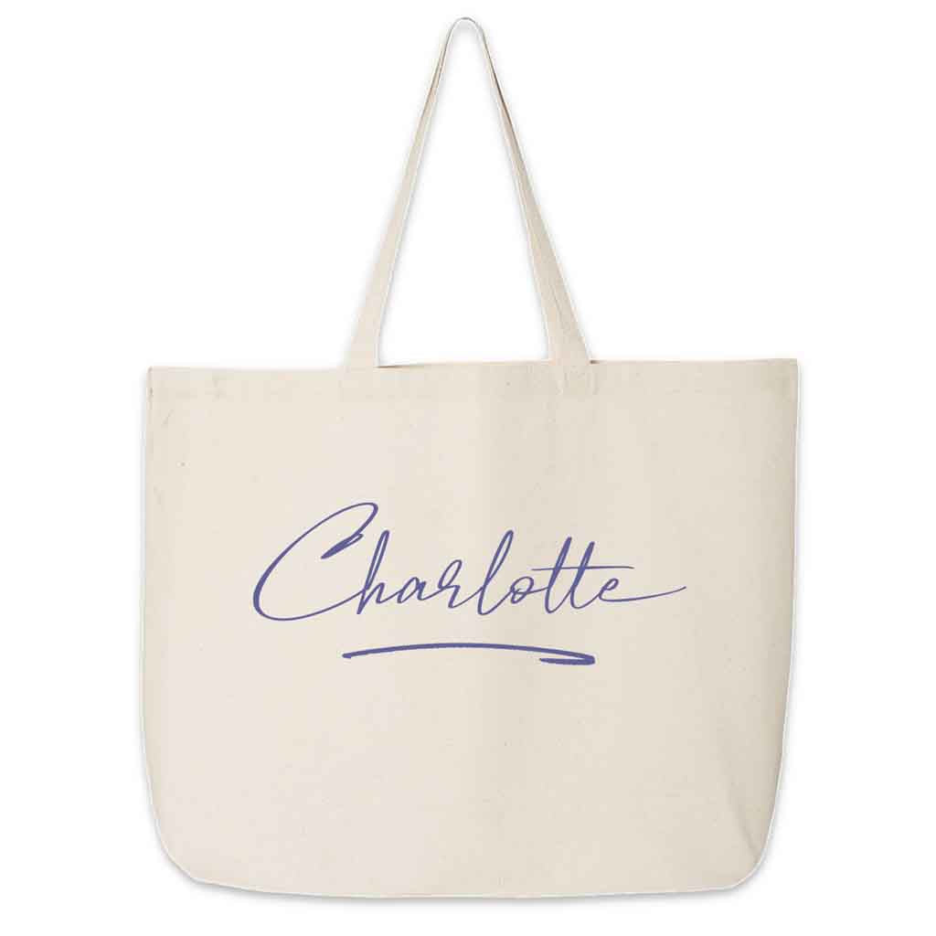 Personalised Tote Bag/ Any Name Natural Cotton Weekend Shopper -  Israel