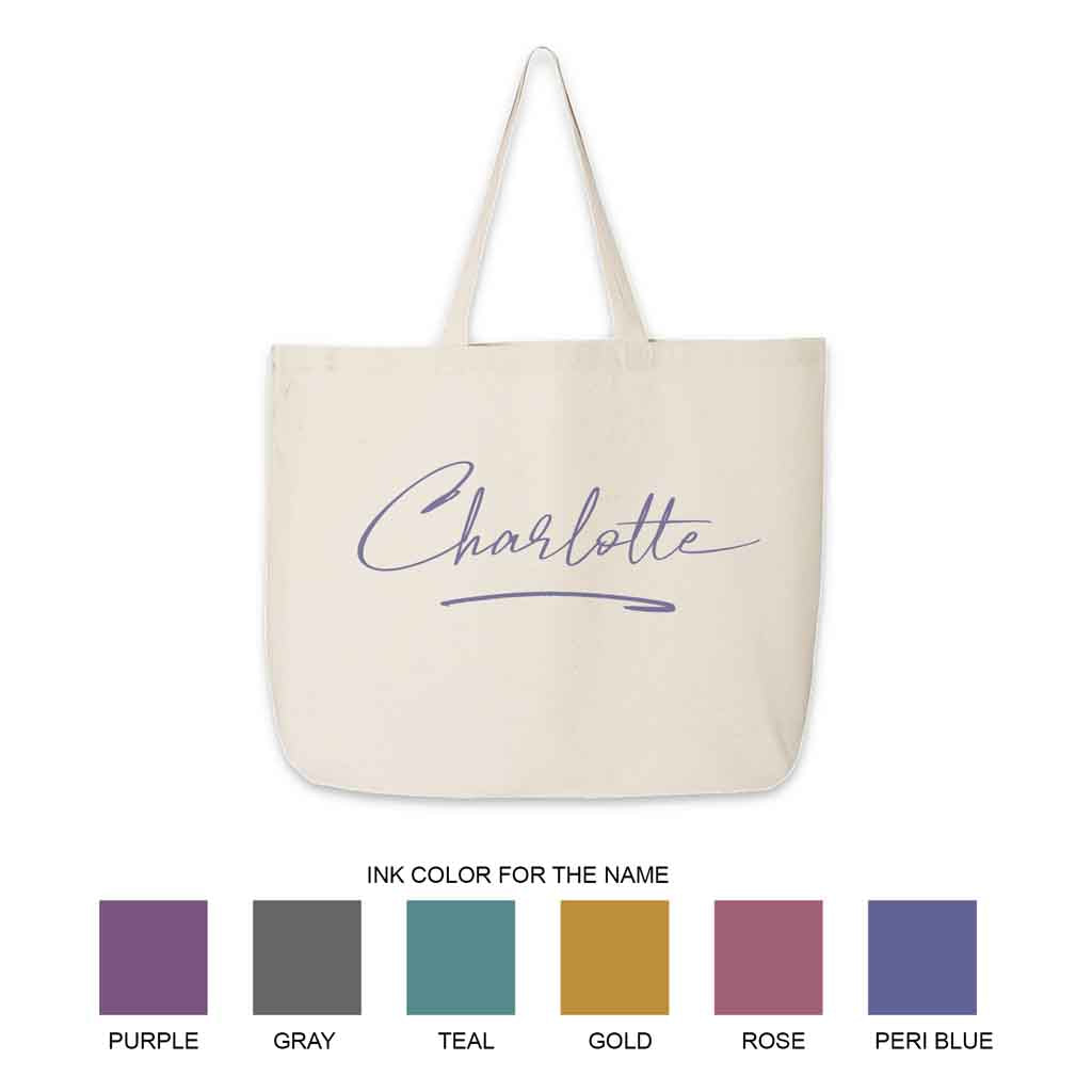 Customised Canvas Tote Bag Initials Name Designs