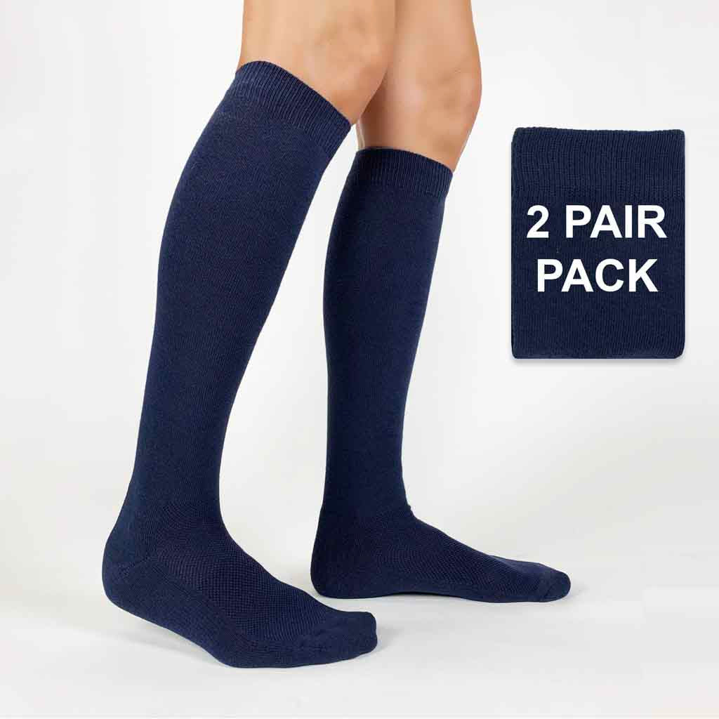 Basic Cotton Sport Knee High Socks on Sale 2 Pair Pack