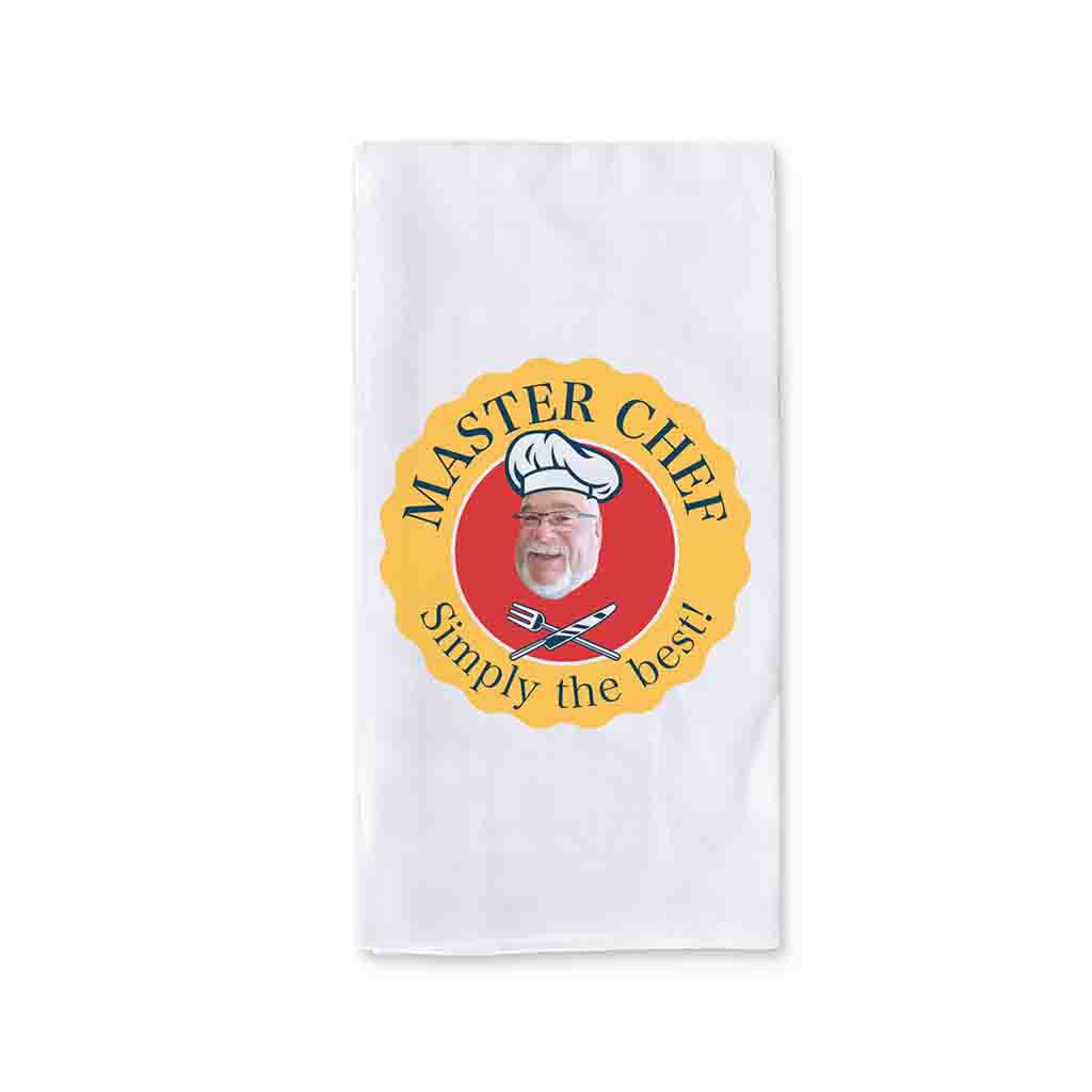 Custom Photo Dish Towel Personalized Gift for a Chef