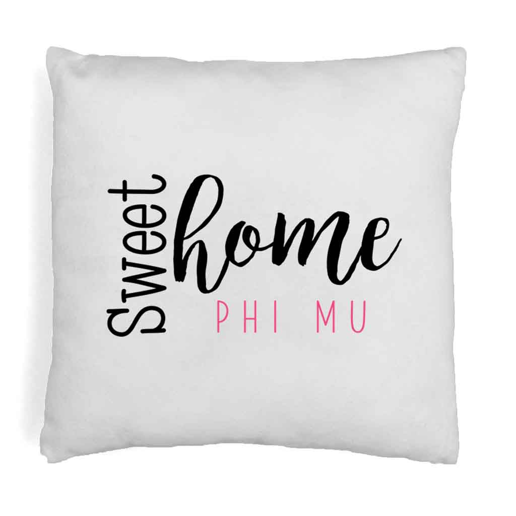 https://www.sockprints.com/cdn/shop/products/Phi-Mu-White-Throw-Pillow-With-Sweet-Home-Design_1400x.jpg?v=1674709732