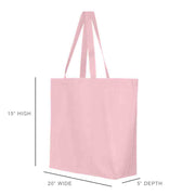 Tote bag sizing chart