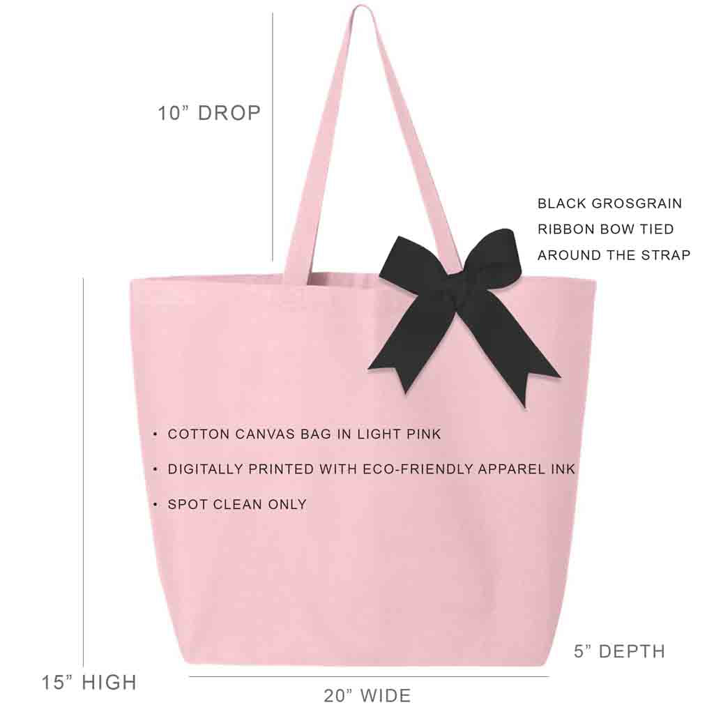 Heart Personalized Canvas Tote Bag With Satin Ribbon