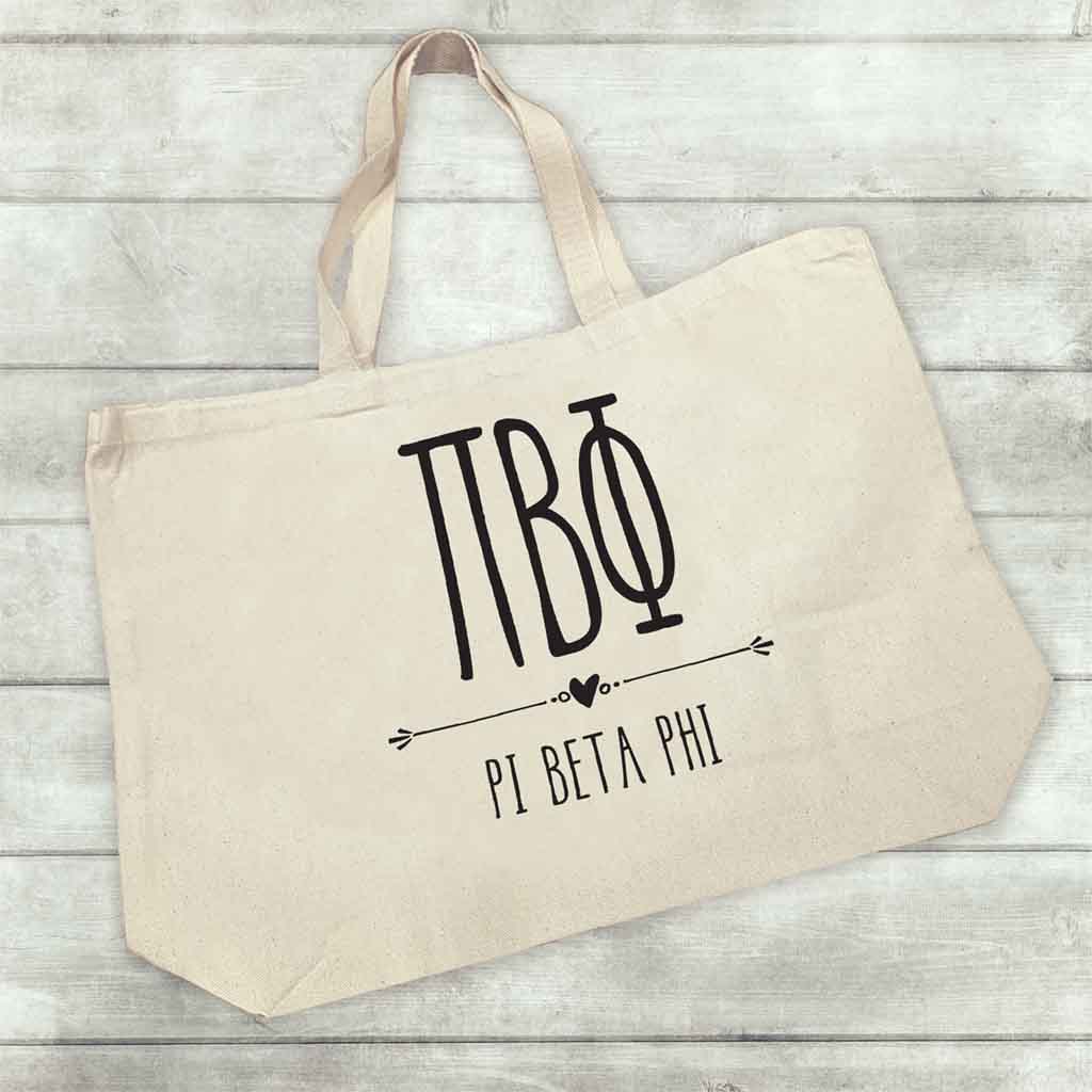 Sorority Name Arched With Stars Tote | Little Birdie