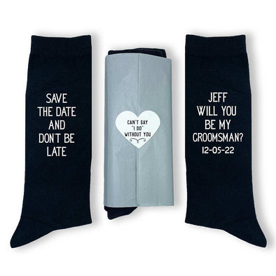 Customized Bow Tie Monogram Socks for the Wedding Party – Sockprints